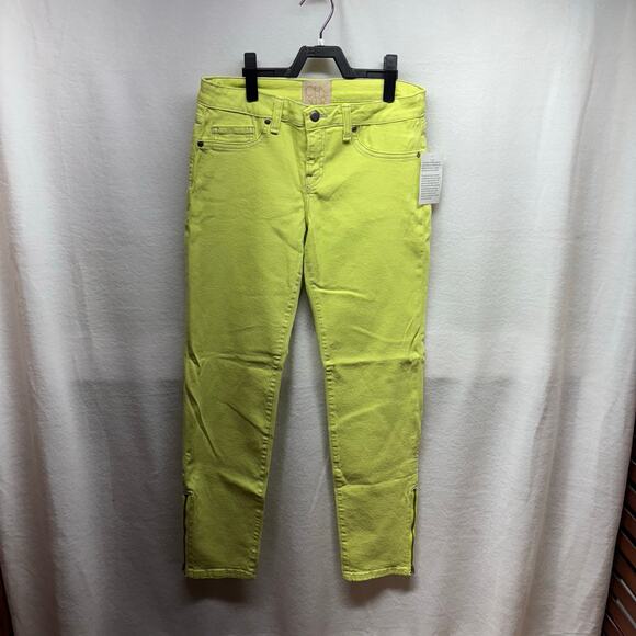 Chasor Denim - NWT ChaSor Green and Yellow Tapered Ankle Jeans - Sz 26‎
